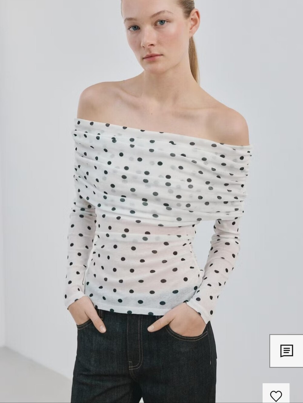Mango Polka dot strapless top